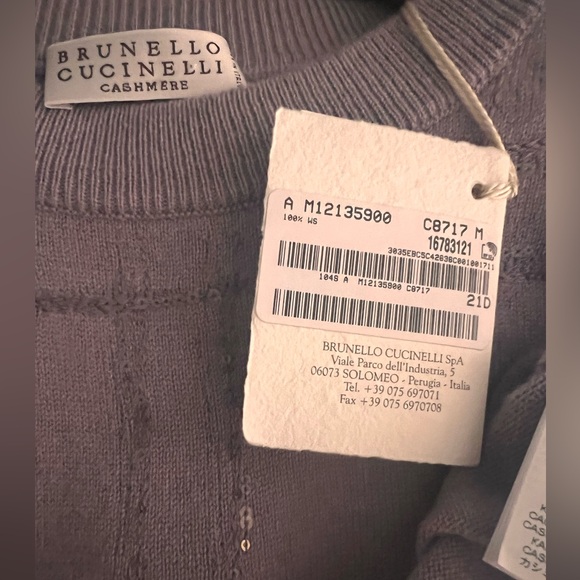 NWT Brunello Cucinelli Italy Size M Purple lilac 100% Cashmere Vest Sweater - Picture 7 of 11